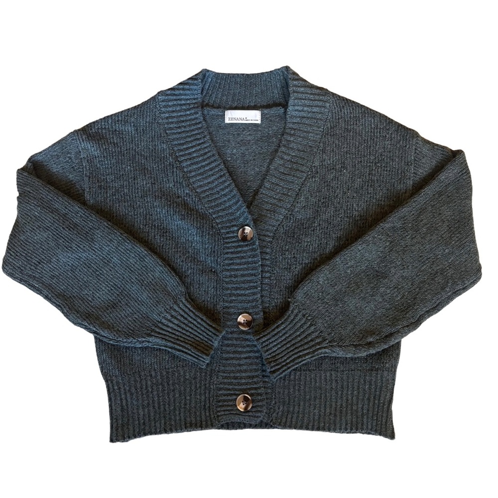 Zenana Women’s Button Up Cardigan Dark Green Size Medium